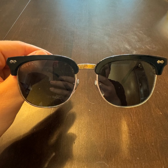 Gucci GG0051S Metal/Acetate Clubmasters- Black/Gold- W/ ORIGINAL DUST BAG & CASE - Picture 3 of 11